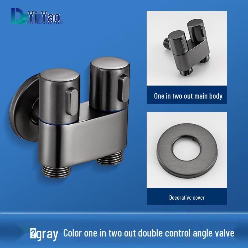 Yiyao Stainless Steel Dual Outlet Washing Machine Faucet with Auto Shut-off