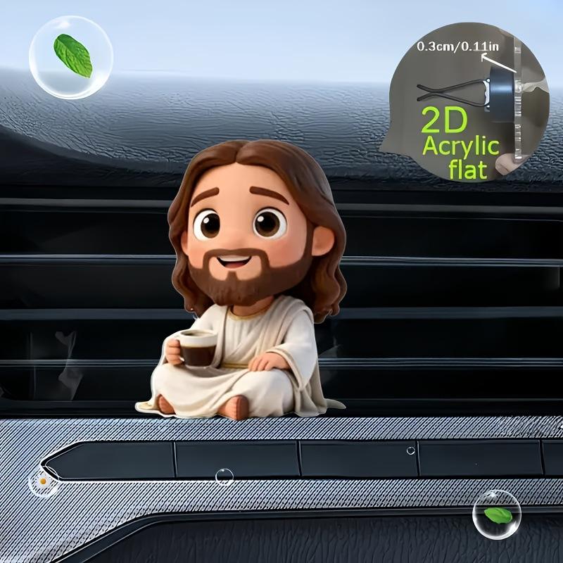 Cute Cartoon 2D Acrylic Car Air Vent Clips Religious Auto Air Freshener Clips For Car Interior Decoration