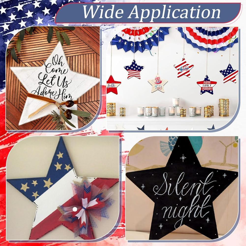 

10 шт. Большие деревянные украшения в виде звезд 7 дюймов Заготовки деревянных звезд Незаконченные деревянные поделки для раскрашивания Натуральное дерево Пустые срезы для DIY поделок Подвесные для дома