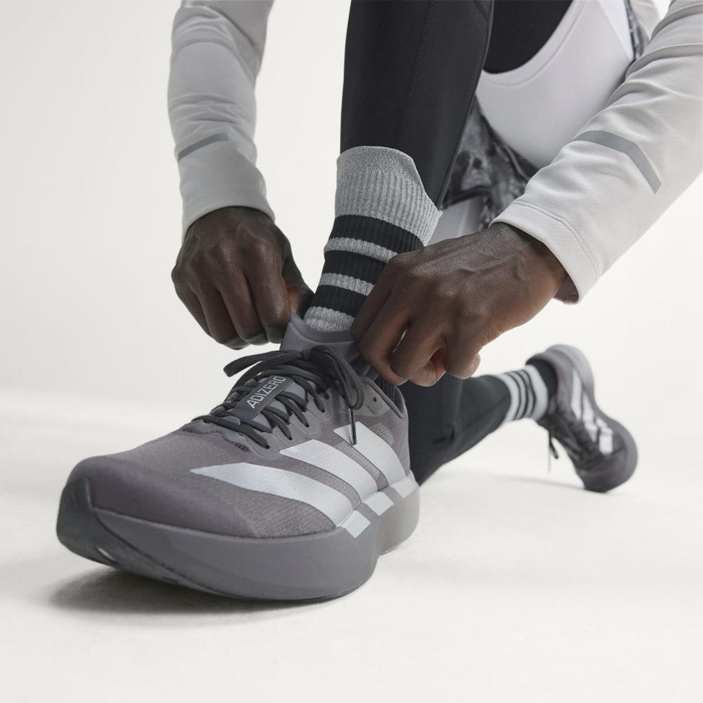 adidas Adizero EVO SL KI9874 Men's Performance Sports Shoes Grey Strata / Silver Metallic / Light Granite
