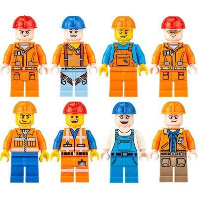 Linna Tehnikamaja Ehitustööline Insener Minifiguurid Ehitusklotsid Tellised Lastepäevamäng Kingitus