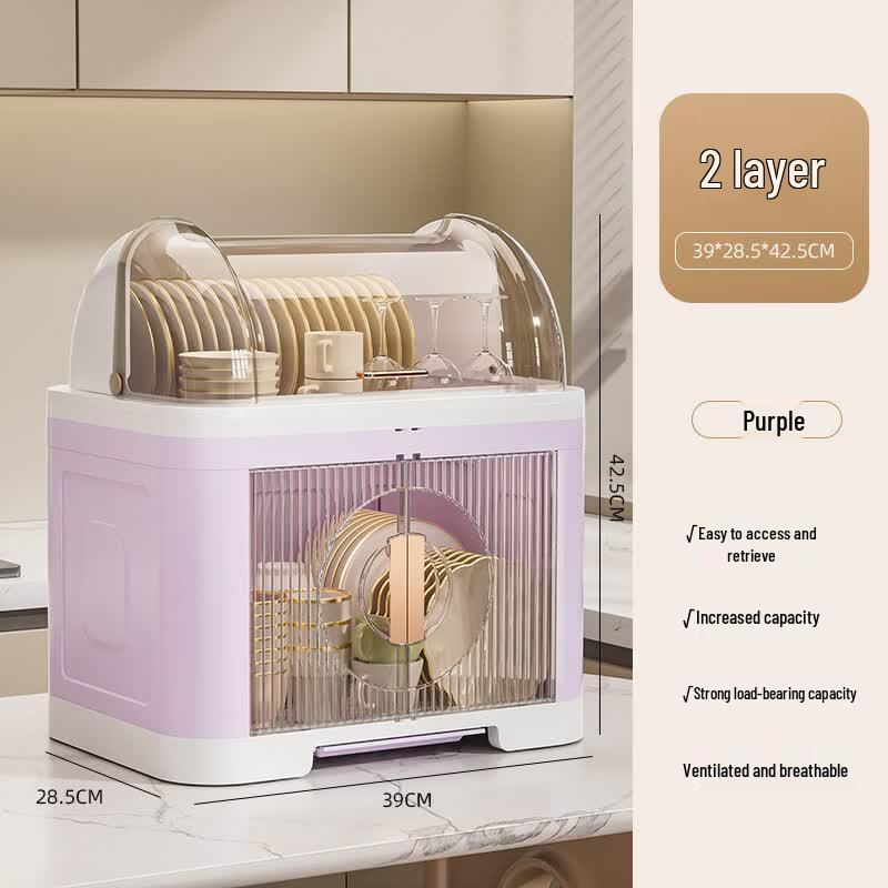 LIEI Double-Layer Dish Drainer with Lid