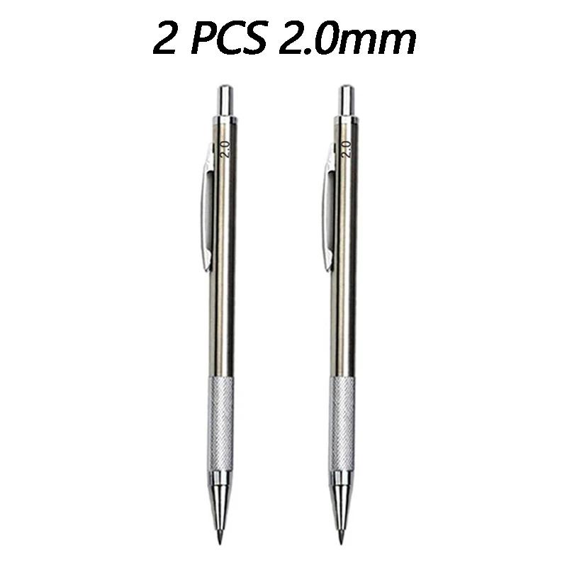 1/2/3 PCS Metal Drawing Pencils 0.3 0.5 0.7 mm HB Art Sketch Writing Mechanical Pencil Leads School Office Supplies Stationery