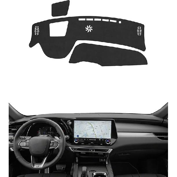 BIBLOZ Dash Cover For Toyota Sienna 2004-2010 Accessories Black Flannel Dashboard Cover Mat Car Dashboard UV Sun Protection