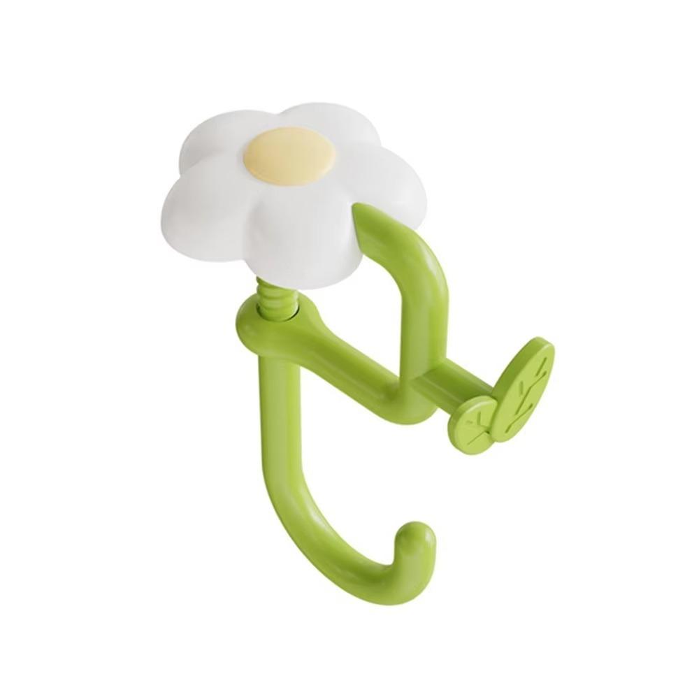 

Plastic Flower Bag Hook No Drill Desktop Storage Hook Portable Flower Shaped Desk Hook for Home білий