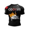 Cody Lundin Kısa Kollu Pembe Erkek Jiu Jitsu BJJ Giysisiz Rash Guard Süblimasyon Erkek Koşu Antrenman Tişörtleri Esnek Fitness Tişörtleri