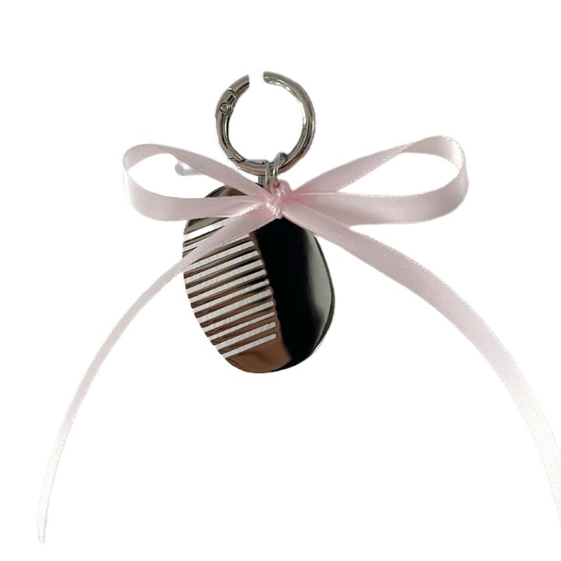 Bowknot Comb Accessory Keychain For Styling And Bag Charm Portable Keyring Decoration Handbag Accessory
