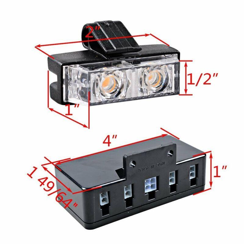 8X 2LED Car Front Grille Strobe Light Bar Warning Hazard Emergency Amber 2LED