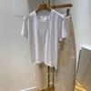 Seiden T-Shirt für Damen, hoch und figurbetont, kurzärmelig - Leichter Luxus Sommerkleidung