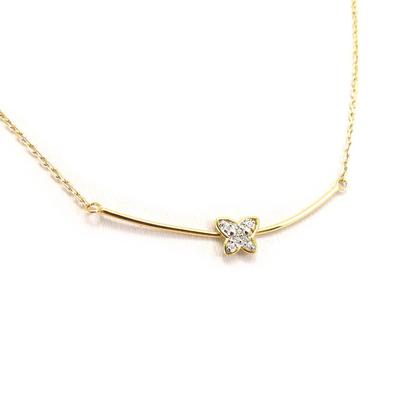 [K5210] - 2-tone 'Butterfly' Gold Plated Necklace