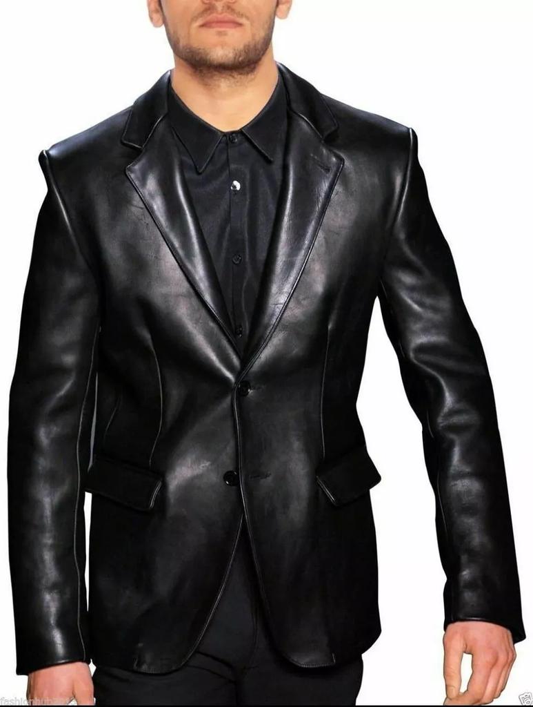 AL KHALID New Men's Two Button Blazer 100% Real Lambskin Slim Fit Blazer