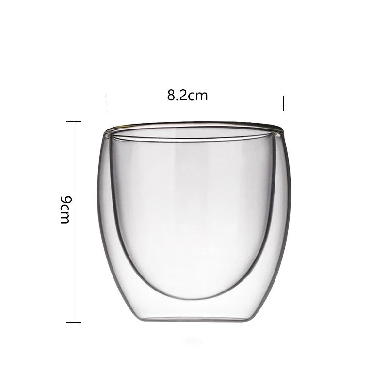Creative Drinkware 80ml/225ml/320ml Double Wall Glass Cup Coffee Mug Modern Glassware Transparent Glass Classical Whiskey Glass