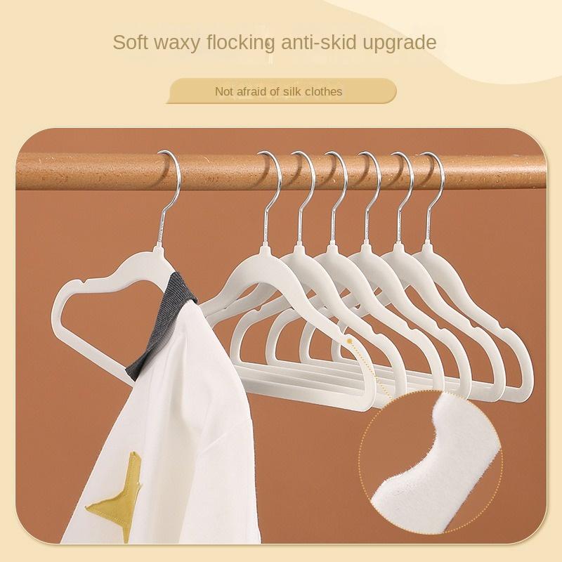 10/20Pcs Plastic Flocked Hangers, Children's Hangers, Non-Slip Shoulder-Protecting Small Hangers, Do Not Bulge, Do Not Damage Clothes