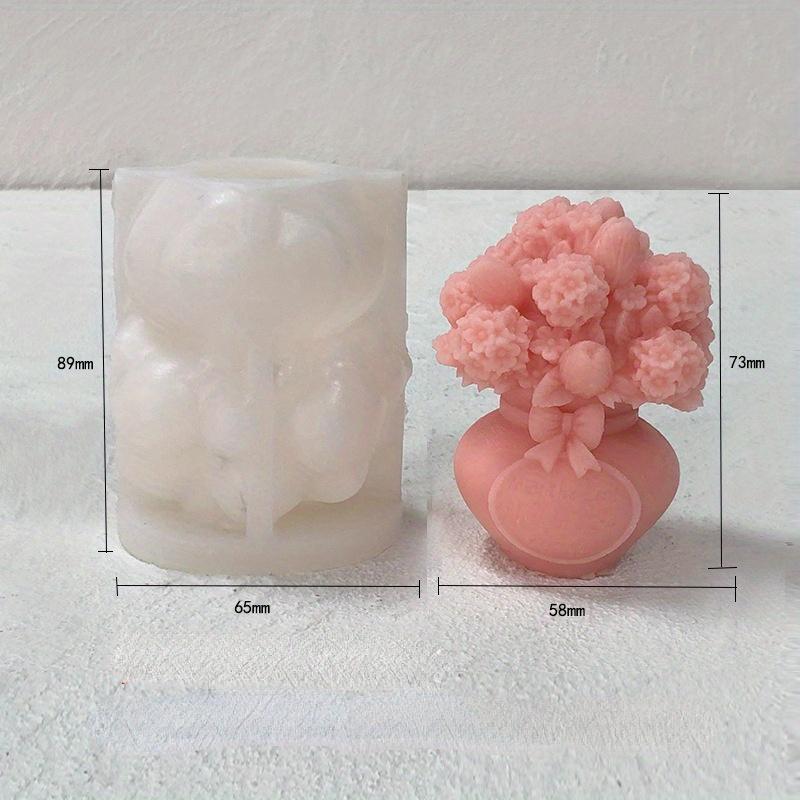 1PC DIY Tulip Bouquet Ornament Handmade Mold 3D Hydrangea Vase Aromatherapy Candle Silicone Mold