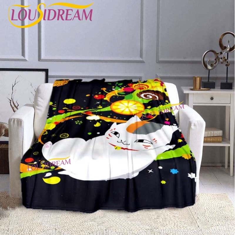 Classic Cartoon Natsume Friends Account Blanket Premium Flannel Warmth Soft Plush Sofa Bed Blanket