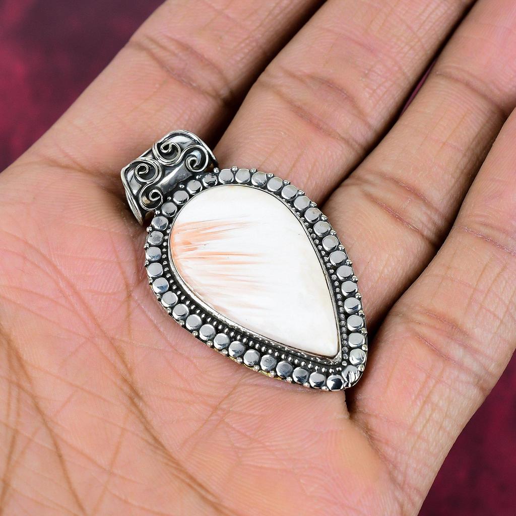 Skolezit Anhänger, 925 Sterling Silber Anhänger Handgefertigter Edelsteinschmuck, Geschenke für Ehefrau Nagelneuer Anhänger