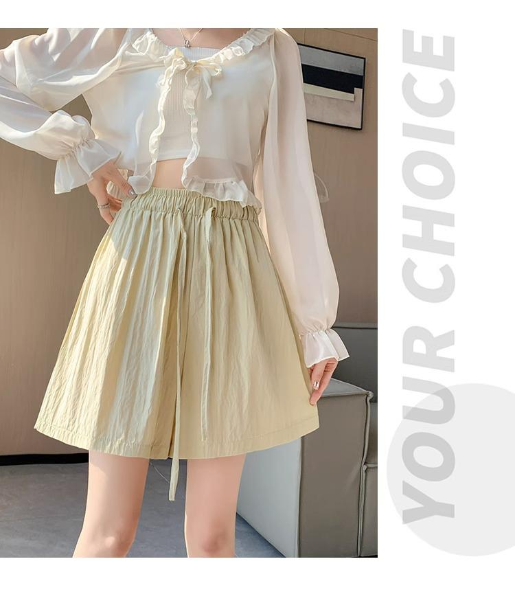 Influencer Women's Cool Ice Silk High Waist A-line Casual Shorts