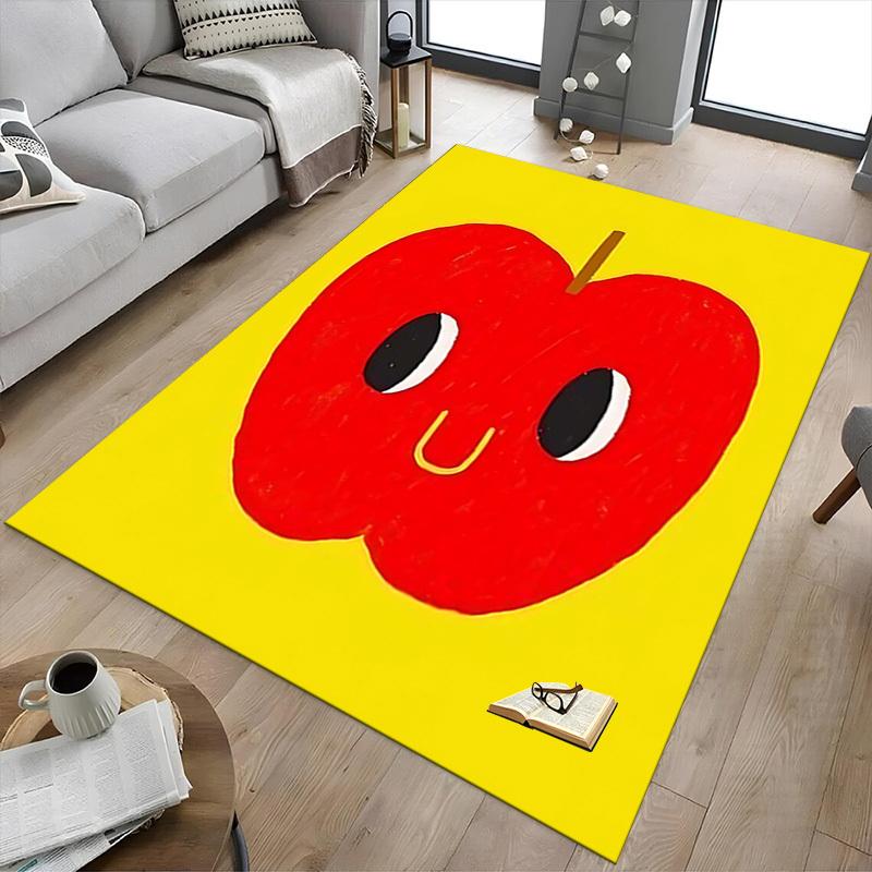 1PC Apple Smiley Anti-slip Carpet, Suitable for Office, Bedroomand Playrooms. It Can Also Be Used As a Sofa Footrest cover-W32