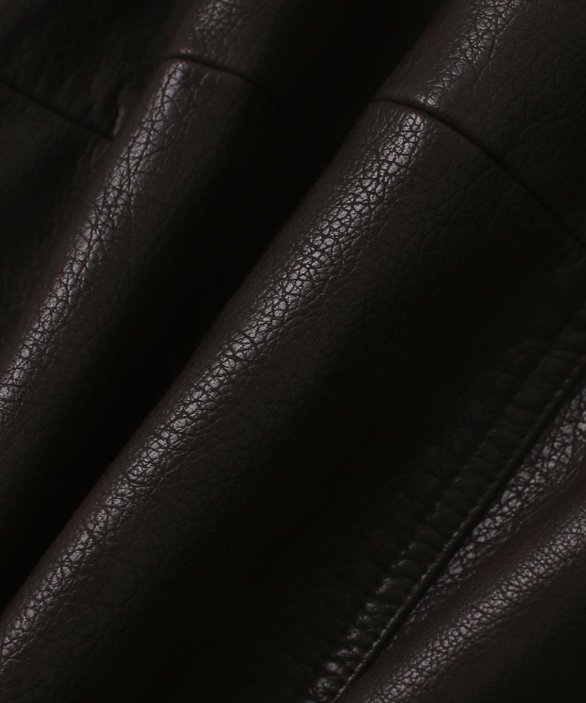 Mood Inside Refined Pocket Leather Blouson_Brown