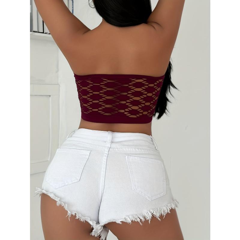 Mesh Hollow Summer Strapless Wrap Bra
