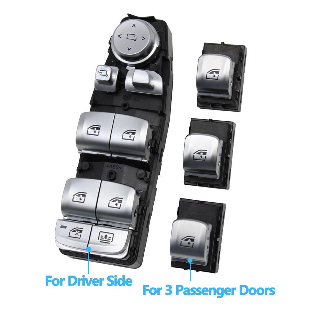 Silver Chrome Master Window Lifter Switch Control Button Regulator For BMW 3 5 7 X5 X6 F30 F35 F25 F26 F07 F10 F18 F01