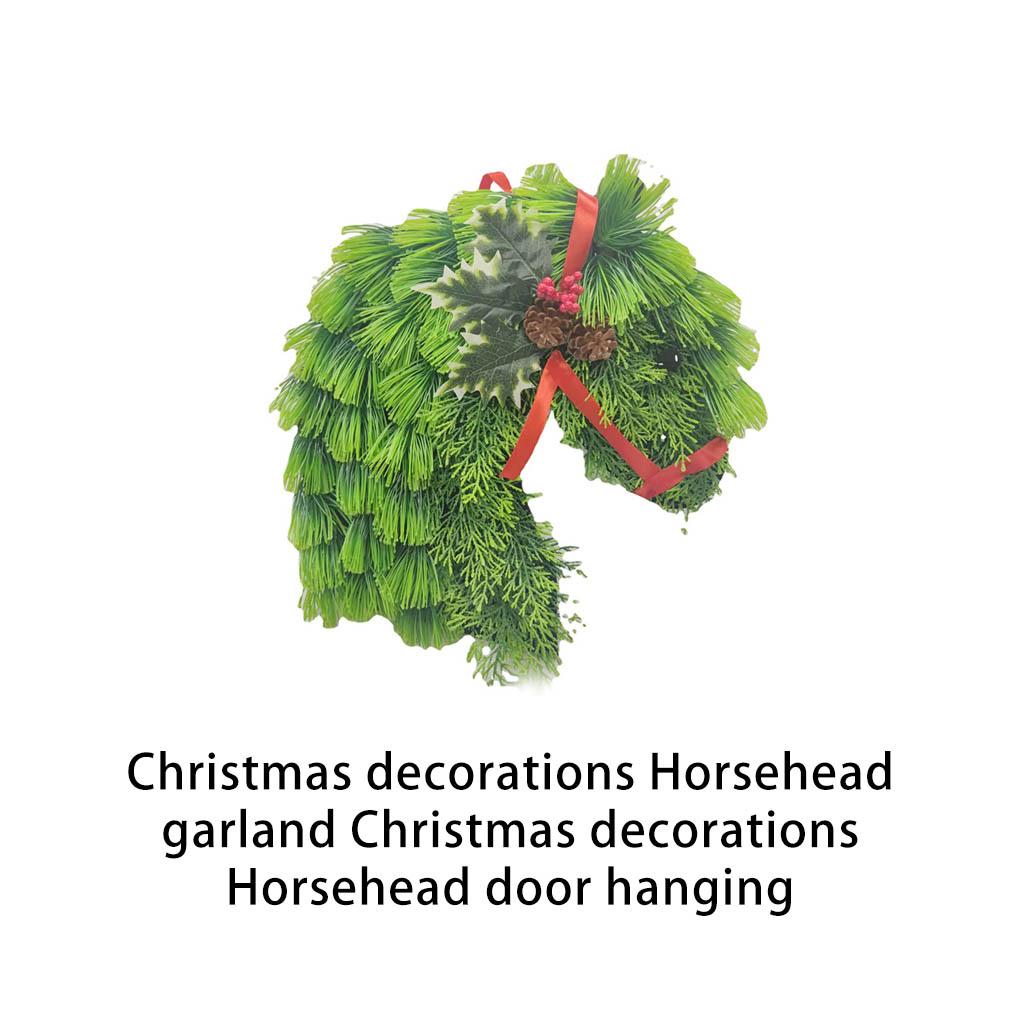 Weihnachtskranz Weihnachts-Girlanden Ornamente Bauernhaus Pferdekopf Grußanhänger Partyzubehör Neujahr Halloween-Zubehör