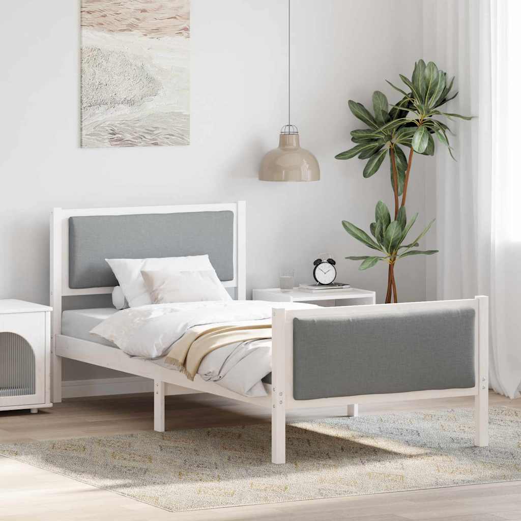 Bed Frame with Headboard Light Grey 90 x 200 cm Fabric