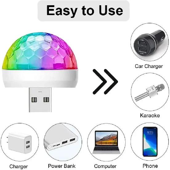 Mini USB LED Stage Disco Light Colorful Projection Effect Lamp Portable Party Club Atmosphere Light For Car Family Entertainment Neon Lights 4