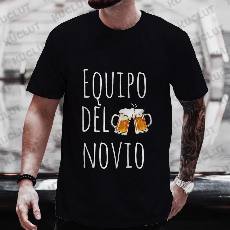 Spanish Bachelor Party Shirt Man T Shirt Father's Day Wedding Tees Single Farewell Clothing Evg Team Groom Beer Tops Oversized