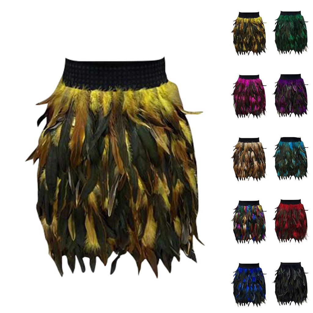 Dámské Módní Sexy Módní Peří Make-up Plesové Vystoupení Šaty Sukně