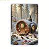 2D Flat Retro Iron Tin Art Crafted from Solid Material with Vintage Design Suitable for Room Decor