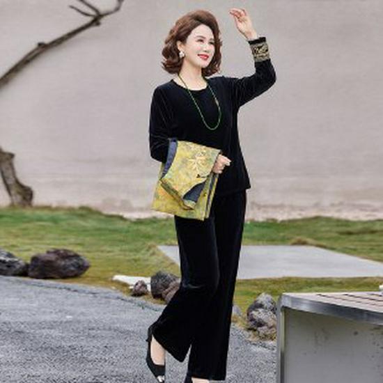 

Elegant Spring Three-Piece Vest Suit for Mothers - Tang Suit Top for Middle-Aged & Elderly Women 5XL жёлтый