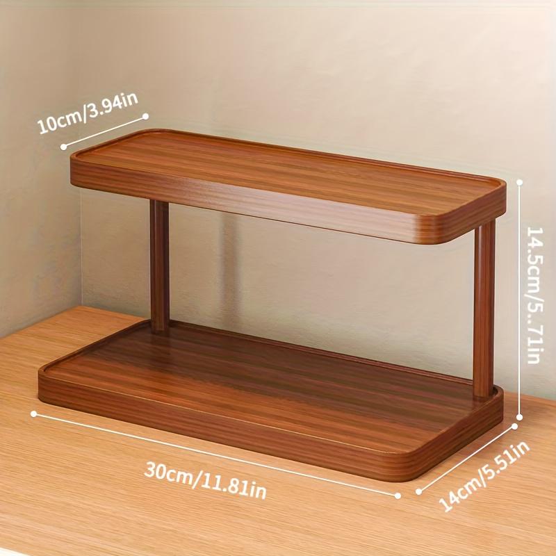 

Multi-Layer Wooden Holder for Coffee Cups, Plants, Desk & Kitchen. Glossy, Space-Saving Storage Rack. коричневий