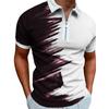 Men's Zipper Summer T-shirt, 3D Abstract Printed Golf Club, Zipper Short Sleeve Top, Fashion Clothing