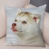 Pet Animal Sofa Cushion Cover Cute Siberian Husky Pillowcase Decorative Dog Print