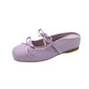 Inner height increase bow bag head half drag sandals women wear new spring and summer temperament Mary Jane single shoes
