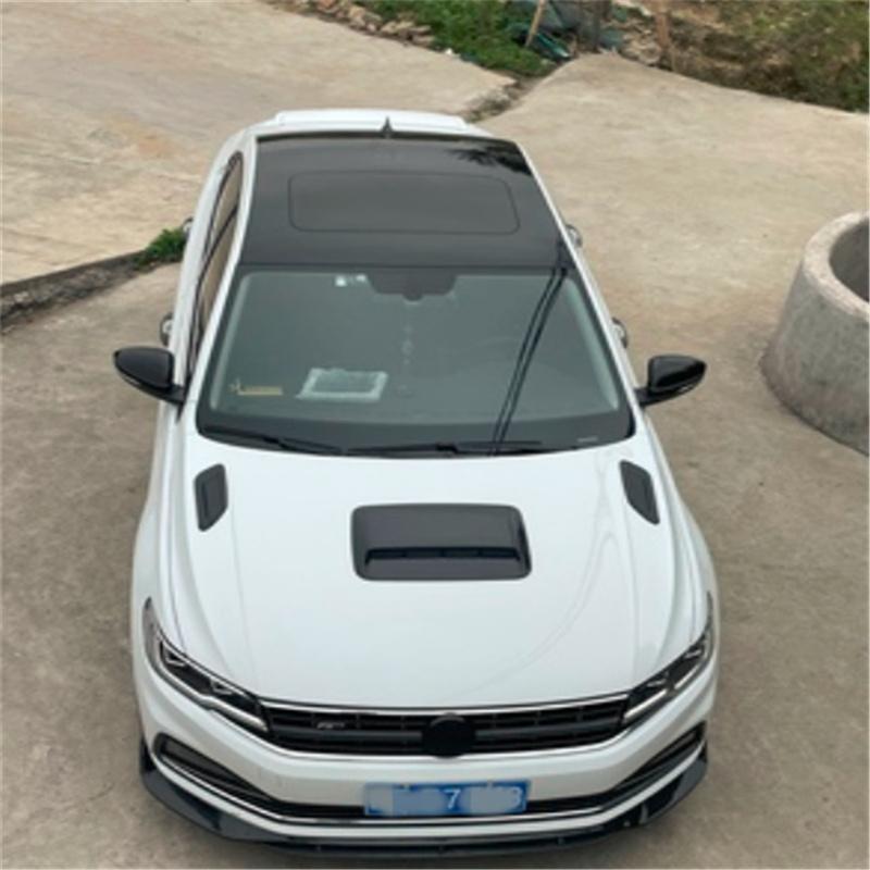 2Pcs Car Decorative Air Flow Vent Bonnet Front Hood Scoop Cover Trim Gloss Black