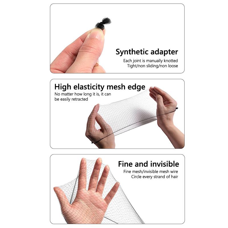 50Pcs Hair Net Elastic Bundle Hair Invisible Hairnet Mesh Bun Hair Net Bun Hair Hair Style Tool 30/50/70/80CM Hair Accessories