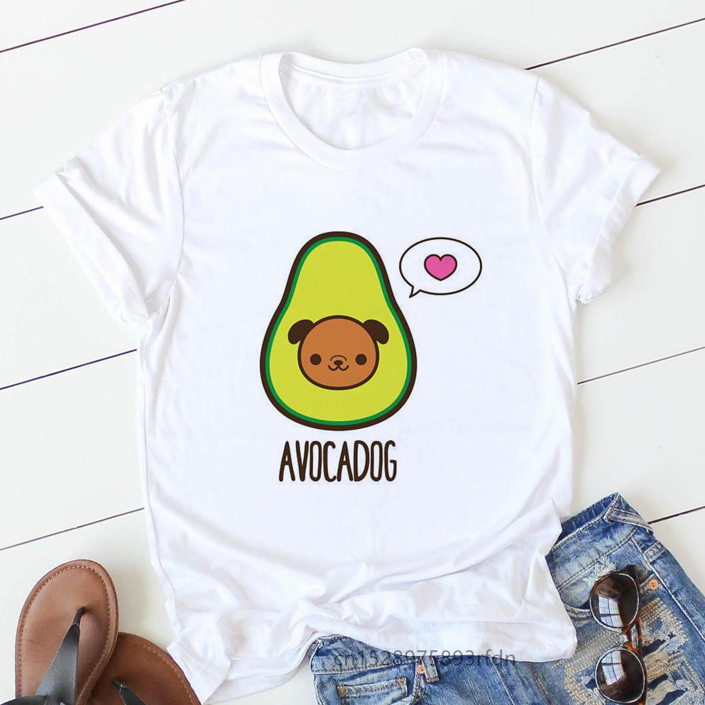 Avocado Funny Women T-Shirts Girl Harajuku Ullzang Graphic Cute Grunge Top Female T Shirt Summer Casual O-Neck Lady Tee Clothing