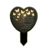 1PC Acrylic Heart Grave Decorations with Butterfly Flower Stake Memorial Cemetery Ornament for Outdoor Garden Tombstone