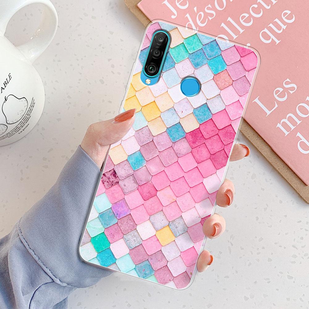 For Huawei P30 Lite Case P30 Lite Back Cover Girls New Fashion Clear Phone Case Fundas Soft Silicone Case For Huawei P30 Lite