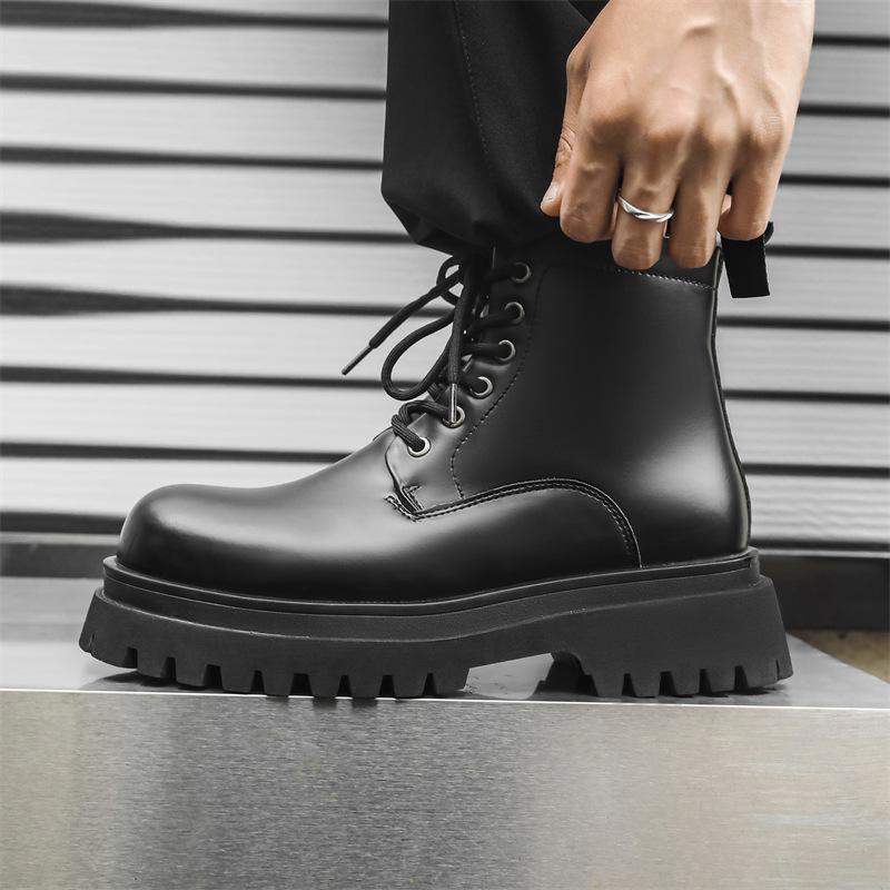 Grubopodeszwowe sześciodziurkowe botki Martin o krótkiej cholewce, podwyższające, typu low-top, męskie, wszechstronne, retro, brytyjskie, wiosenno-jesienne, pojedyncze botki 70044-J