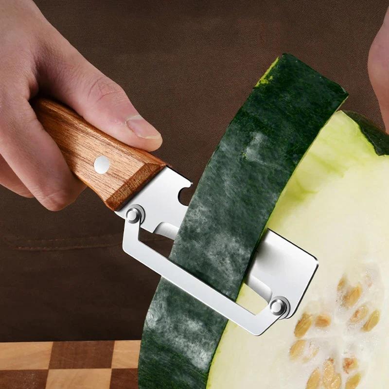 Stainless Steel Peeler With Wooden Handle For Peeling Slicing Fruits Vegetables Durable Smooth Operation Kitchen Specific Peeler