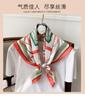 1116 Korean Version of the New Spring and Autumn Printing Fashionable and Simple Small Silk Scarf Women's Decorative Scarf Square Scarf Dual-purpose 