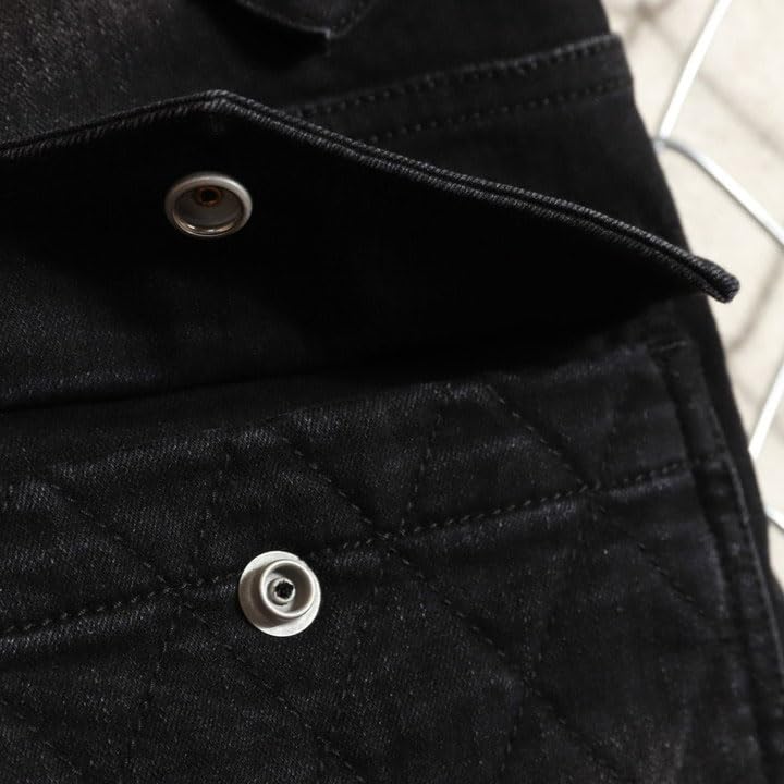 Vanson Embroidered Biker Denim Riding Size 30 NVBL-2303 Pants, Black,