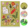 5D Full Diamond Round Diamond Painting Set Living Room Decoration Craft Wall Art. Cute Cat. Beautiful Flowers. Butterflies Pattern