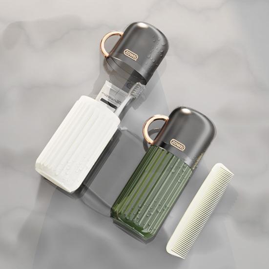 Carcasă pentru periuță de dinți de călătorie cu mâner pentru apă de gură pentru clătire Design ușor, portabil, în aer liber, pentru pastă de dinți, container pentru periuță de dinți