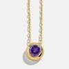 Women's Classic Zodiac Birthstone Pendant Necklace, Twelve Zircon Stones, Copper Round Design