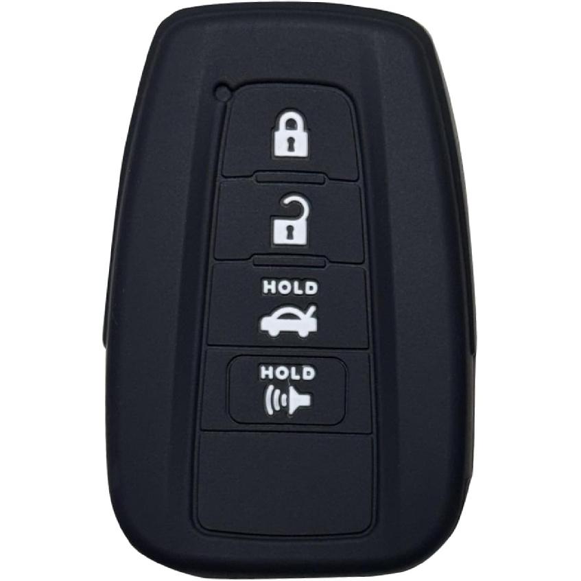 

Key Fob Cover for Toyota Camry: 4 Buttons Key Fob Case Fit for Toyota Avalon Camry Hybrid Corolla Highlander Hybrid Mirai RAV4 Hybrid 2018-2024... чёрный