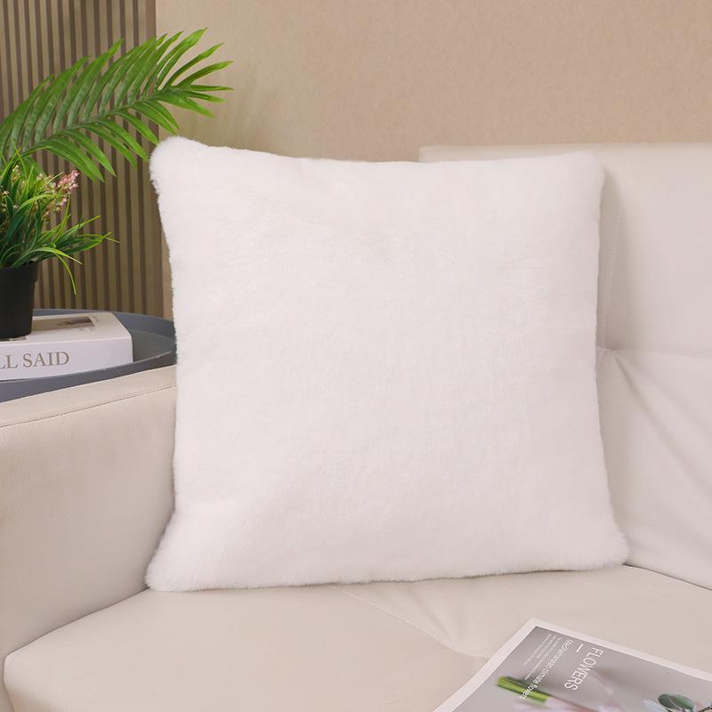 Kaninchenfell Kissen Quadratisches Kissen Wohnzimmer Sofa Plüsch Dekoration Erkerfenster Kissen Kissen Weiche Bettseite Rückenlehne Abnehmbar und Waschbar